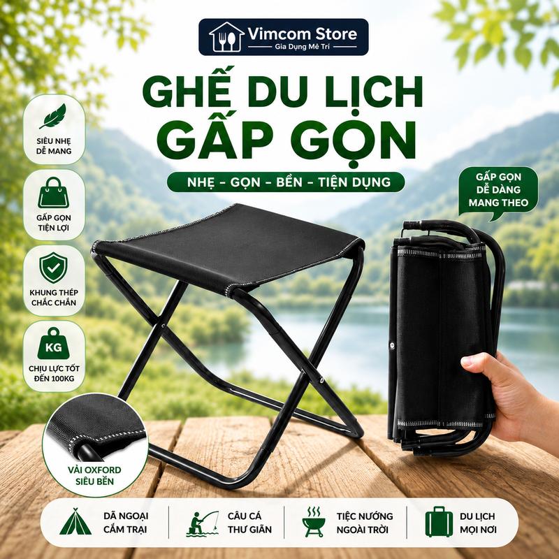 Ghế Gấp Gọn Du Lịch, Ghế Di Động Nhỏ Gọn Tiện Lợi Mang Đi Câu Cá Dã Ngoại Cắm…