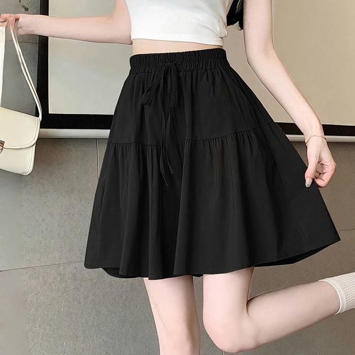Quần đùi váy xếp ly dáng ngắn phom dáng đẹp dễ mặc mọi dịp sang chảnh bigsize cạp chun phối túi dây buộc Bo Chun QS81 quần  váy tầng Nhung Voi Nữ