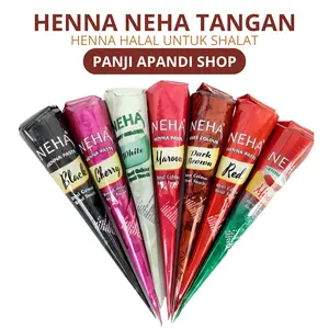Henna Neha Tangan Dan Kaki Instan Nail Art Pengantin Pacar Tangan Halal Sah Buat Sholat Tahan Lama 25g Henna Neha Cone | PANJI APANDI SHOP Polish Kuku Hena Kutek Maroon Nailart