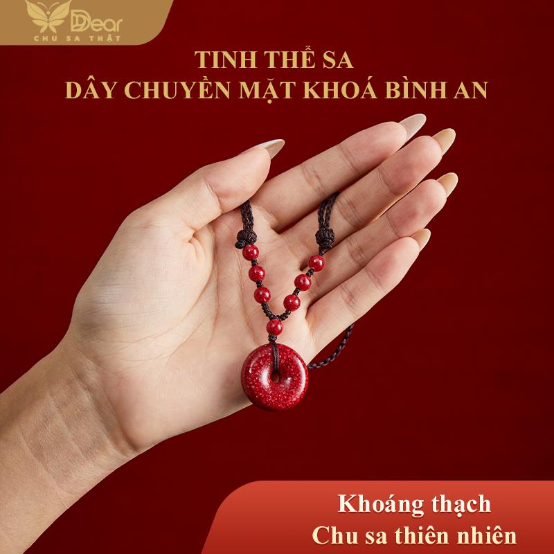 Dây chuyền Chu Sa Tinh Thể Sa Khoá Như Ý Trang Sức Đá Quý Cao Cấp Chu Sa Tự Nhiên Phong Cách Thanh Lịch Phù Hợp Đeo Hằng Ngày Hàng Mới Về Xu Hướng Tiktok Dear Fashion Jewelry