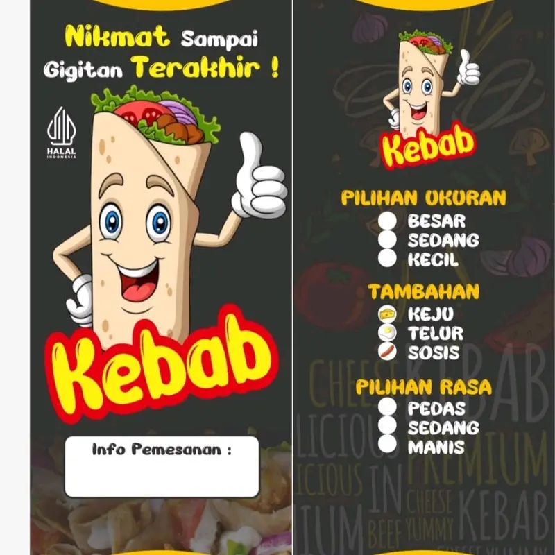 @100pcs Kertas Kebab Mini/Kebab Tarikan uk 22x8cm 3