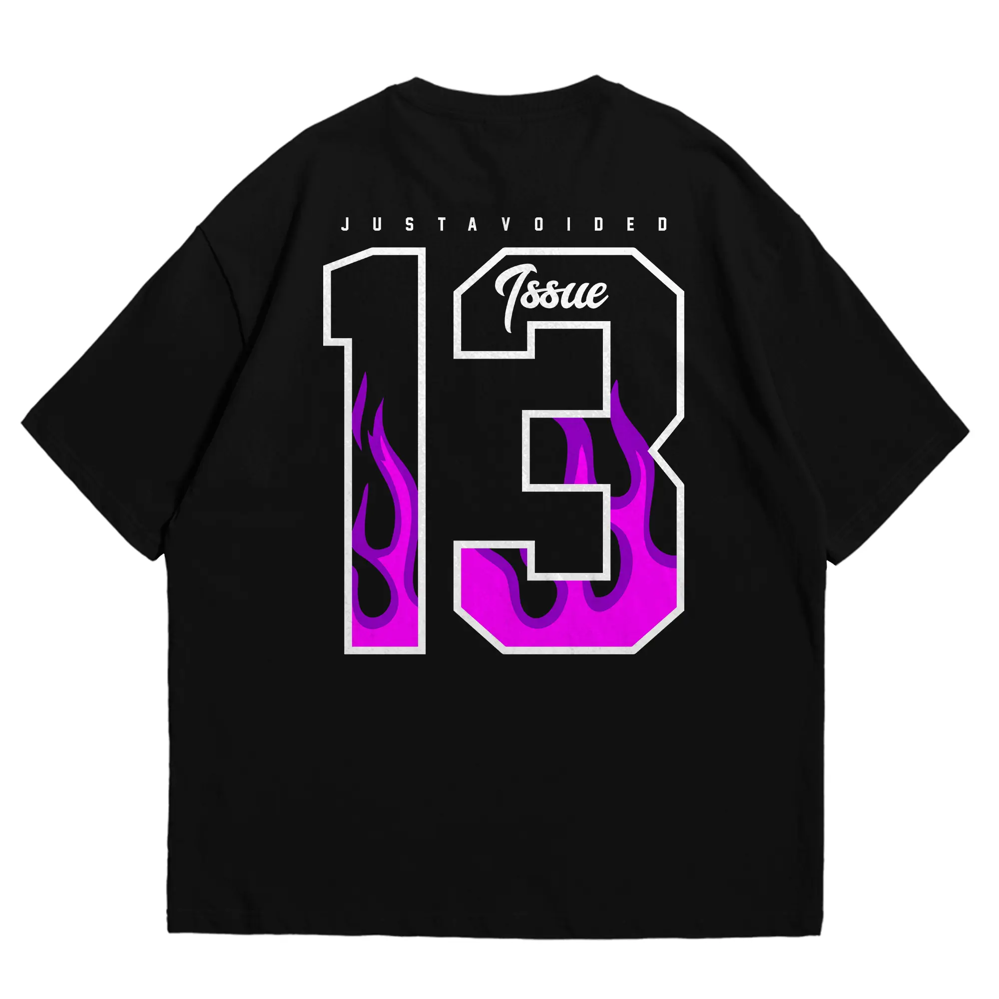 Horror Issue T-Shirt Flaming 13 purple Black Unisex kaos  distro  combed  katun