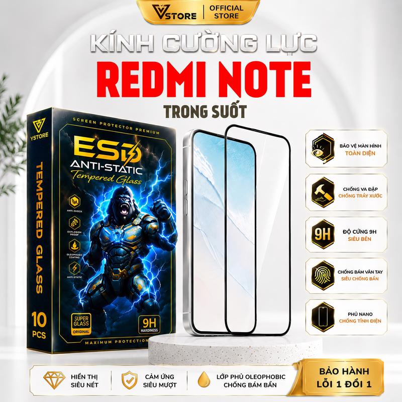 Kính cường lực cho xiaomi redmi note 17 15 14 4G 5G 13 15R 14S 13R Pro max…