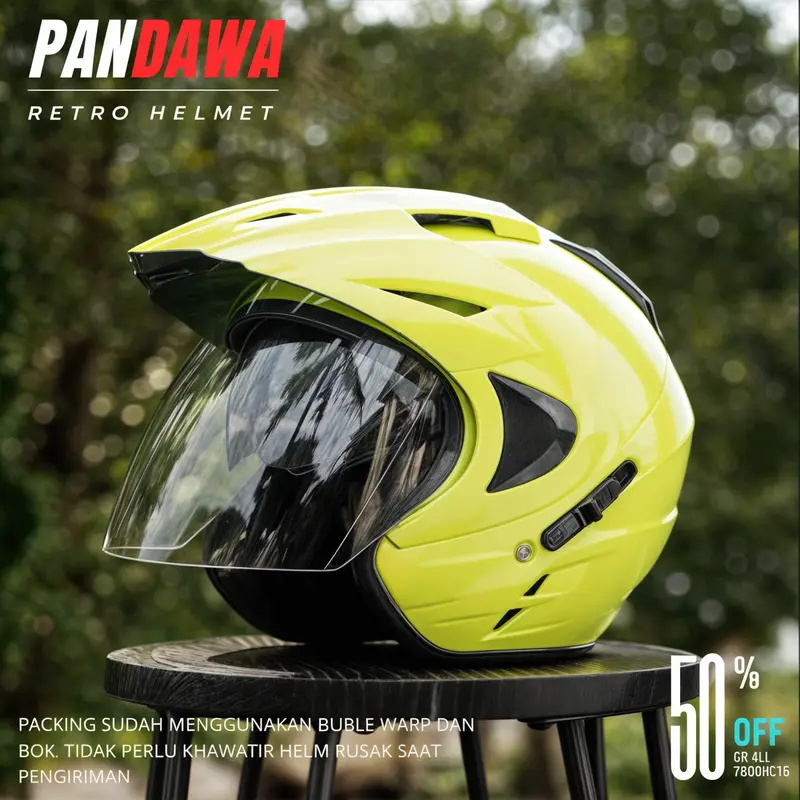 INK Helm Model JP8 Double Visor Half Face Helmet SNI Motorcycle Packing Box Free Stiker 1