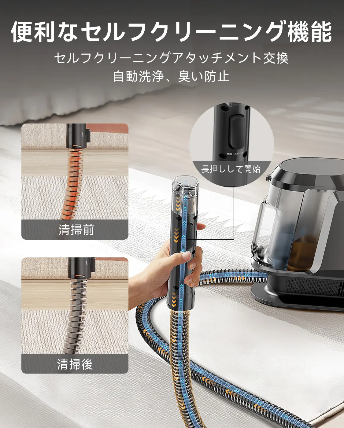 UWANT Y100-Steam 100℃蒸気噴射リンサークリーナー 18000Pa超強吸引力 UWANT Y100-Steam 100℃蒸気噴射リンサークリーナー 18000Pa超強吸引力