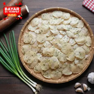 Kecimpring Singkong Mentah Original Khas Bandung Gurih dan Renyah Kering Food Cemilan Keripik Camilan Kerupuk//snacks halal Refill Pouch Opak Kripik Crispy Asin Makanan enak viral Manis