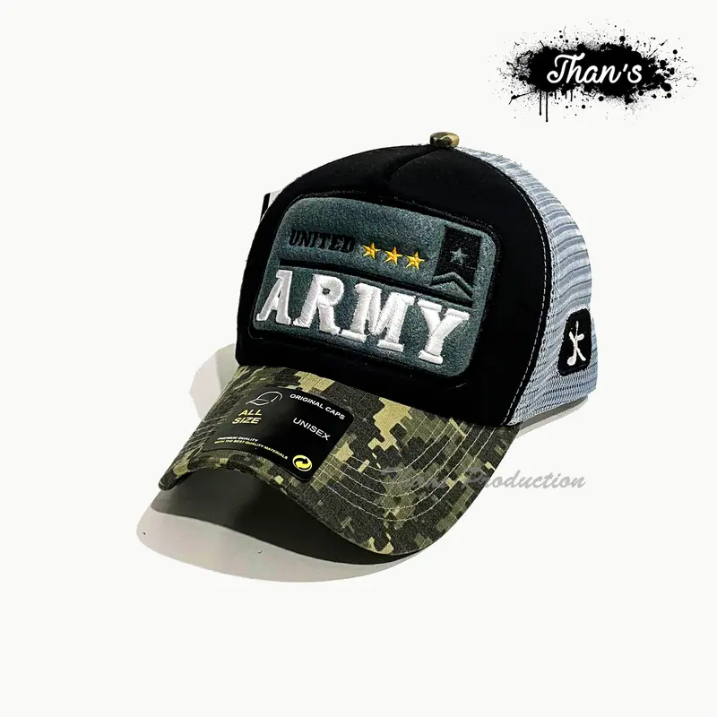 Topi Trucker Full Bordir United Army Topi Jaring Bordir Pria Wanita Terbaru-Trucker Hat Kekinian COD 4