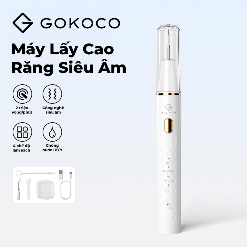 Máy cạo vôi răng siêu âm thông minh: Trang bị công nghệ cảm biến an toàn và 4 chế độ làm sạch sâu, cho phép bạn tận hưởng việc làm sạch răng chuyên sâu tại nhà.