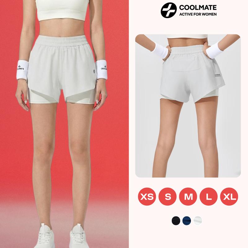 Quần shorts thể thao nữ chạy bộ tập gym chơi pickleball 2 lớp 3.5 inch Core Shorts co giãn tự nhiên siêu nhẹ thoáng khí nhanh khô - Coolmate Active For Women