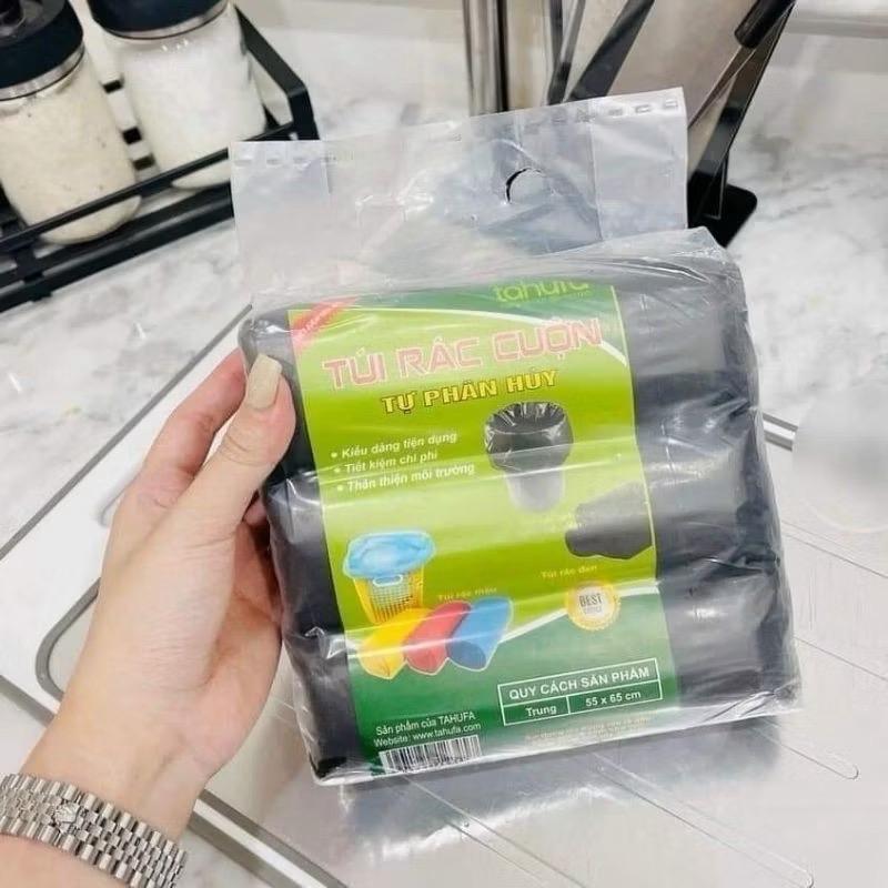 Combo 3 sét Túi đựng rác phân huỷ màu đen không lõi size 55cm*65cm