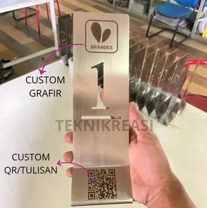 Nomor Meja Stainless Custom Grafir / Nomor Meja Cafe / Nomor Meja Restoran / Nomor Meja Estetik / Nomor Meja Makan / Custom Nomor Meja Keren