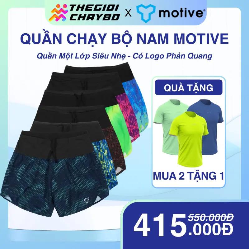 [MUA 2 TẶNG ÁO] Quần Chạy Bộ Nam MOTIVE SM201 1 Lớp Phản Quang Đai Belt Túi Đựng Điện Thoại Liền Đai