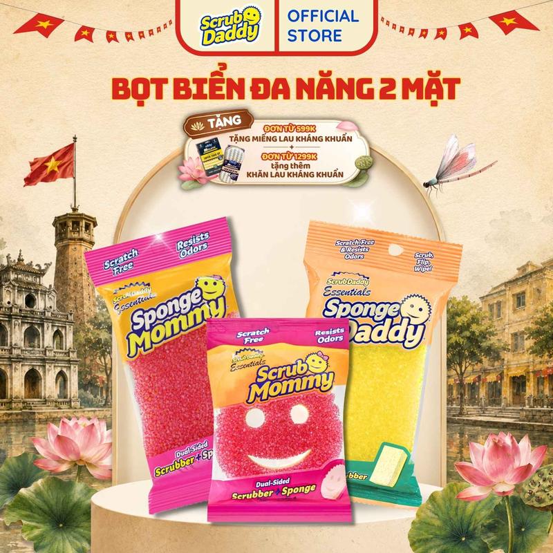 Essentials Miếng Rửa Chén Bọt Biển Scrub Daddy - Scrub Mommy Essentials Mỏng…
