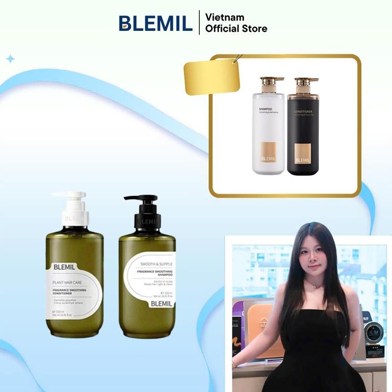 Combo Bộ Gội Xả Blemil Hỗ Trợ Mọc Tóc Giảm Gãy Rụng Hương Nước Hoa 500ml + Bộ Gội Xả Mượt Tóc Blemil 750ml