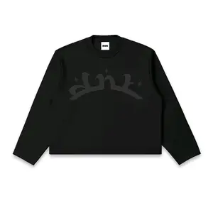 Dehated Longsleeve Boxyfit Black Dystopia - Kaos Lengan Panjang Boxy Pria Wanita Combed 20s