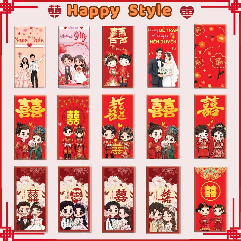 Combo 10 bao lì xì đám cưới ăn hỏi bưng quả chất liệu cao cấp