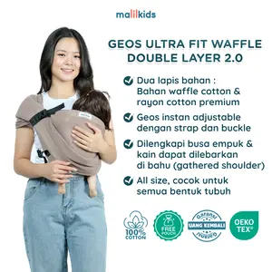 [NEW COLORS] Malilkids Gendongan Bayi Instan Geos Ultra Fit Waffle Premium 2 Layer / 2 Lapis
