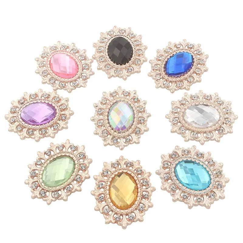 10pcs Rhinestone Button for Craft Sewing Diy Handmade Clothing Decorative Embellishment Home Decoration Accessories