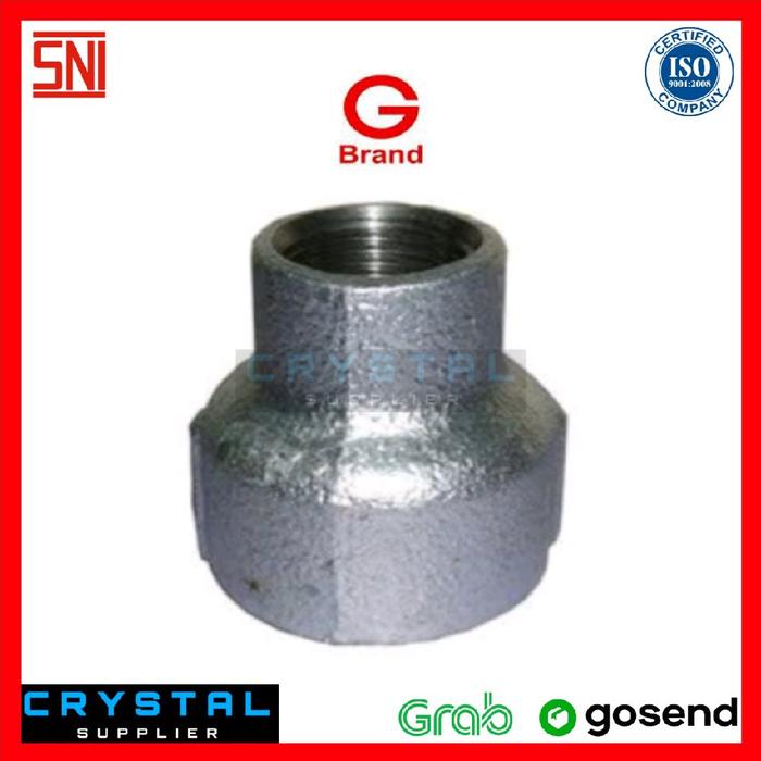 Gambar VLOK SOK GALVANIS BESI 3 x 1" G BRAND DRAT BSPT / VERLOP SOCKET SOCK dari Crystal Supplier Kota Semarang Tokopedia