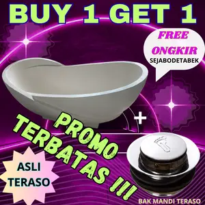 Bathtub terrazzo Tipe Tulip Setengah 100 - 180 CM Varian Putih