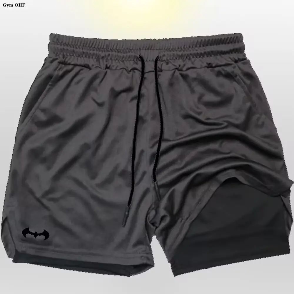 Sport Shorts Men Sportswear Double-Deck Running 2 In 1 Beach Bottoms Summer Gym Fitness Training Jogging Short Pants