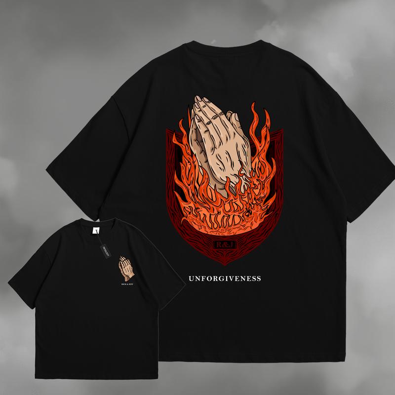 RICK&JEFF KAOS BAJU TSHIRT OVERSIZE UNFORGIVENESS UNISEX PRIA WANITA COMBED 24S GRAMASI 190 - 200 0
