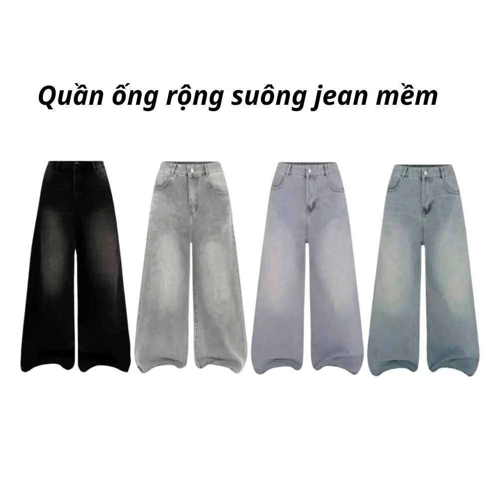 (HÀNG MỚI VỀ ) Quần jean ống rộng nữ,( BIGSIZE) quần bò ống suông from rộng nam nữ phong cách RETRO