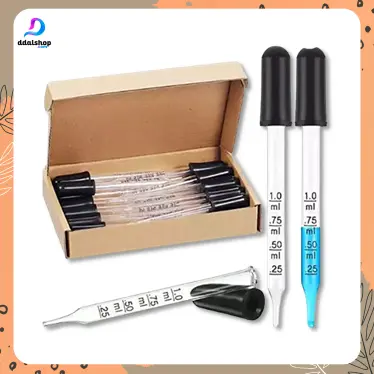 Pipet Kaca Tetes Minyak Essensial Aroma Terapi  Parfum Percobaan Sains 1ml 5