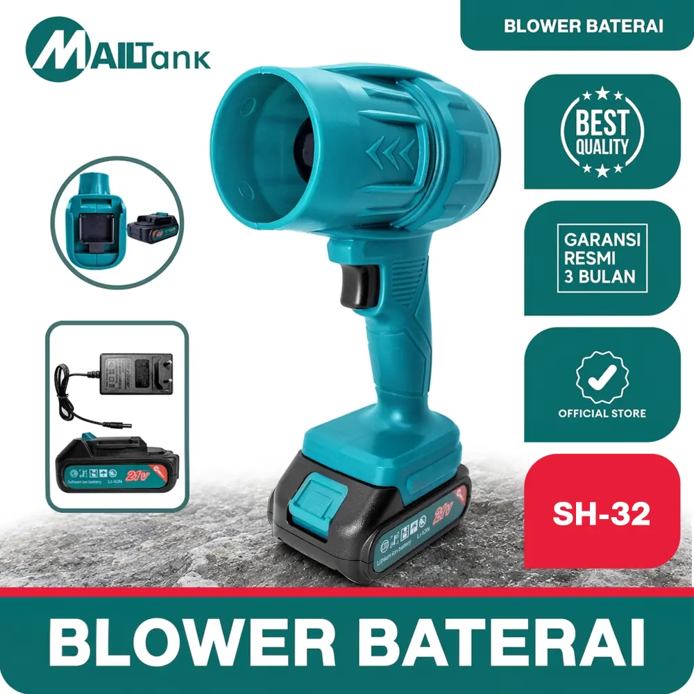 MAILTANK Turbo Fan Jet Model SH32 - Baterai 21 Volt, Blower angin cordless, Turbofan, Multifungsi, Angin Kencang, Ringan & Ergonomis | Garansi 3 bulan