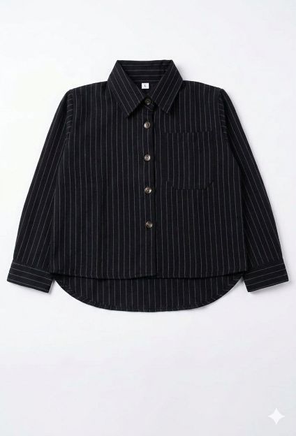 KEMEJA ANAK PEREMPUAN 1-12 TAHUN MOTIF SALUR BAJU KEMEJA LENGAN PANJANG OVERSIZE KOREAN STYLE BAHAN SEMI WOLL