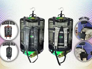 Tas Ransel Gandong Sangkar Cantolan Besi (UK Tali 4cm) / Tas Gandong Sangkar Burung Murai SHOCKERS - HARANSSHOP kandang  burung