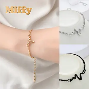 Miffy Gelang Tangan Zigzag Gelang Rantai Couple Pasangan Pria Wanita