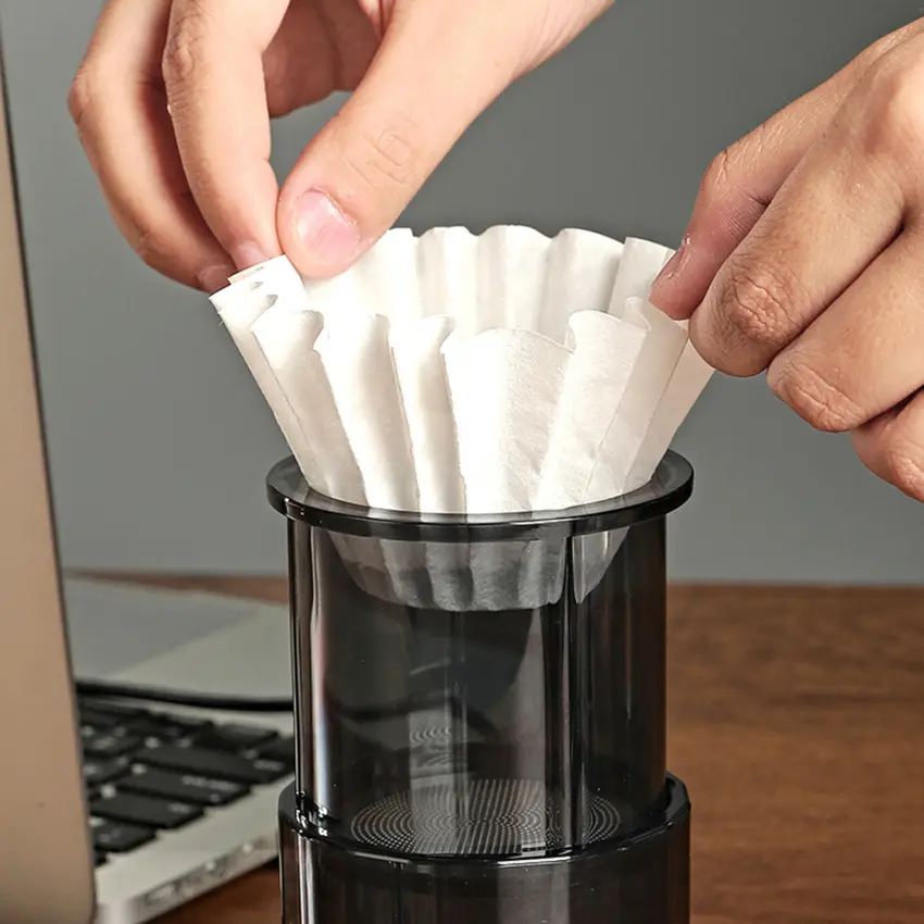 50 Pcs/box Cake Cup Hand Brewed Coffee Filter Paper Origami Filter Cup Corrugated Bleached Coffee Filter Coffee Accessories