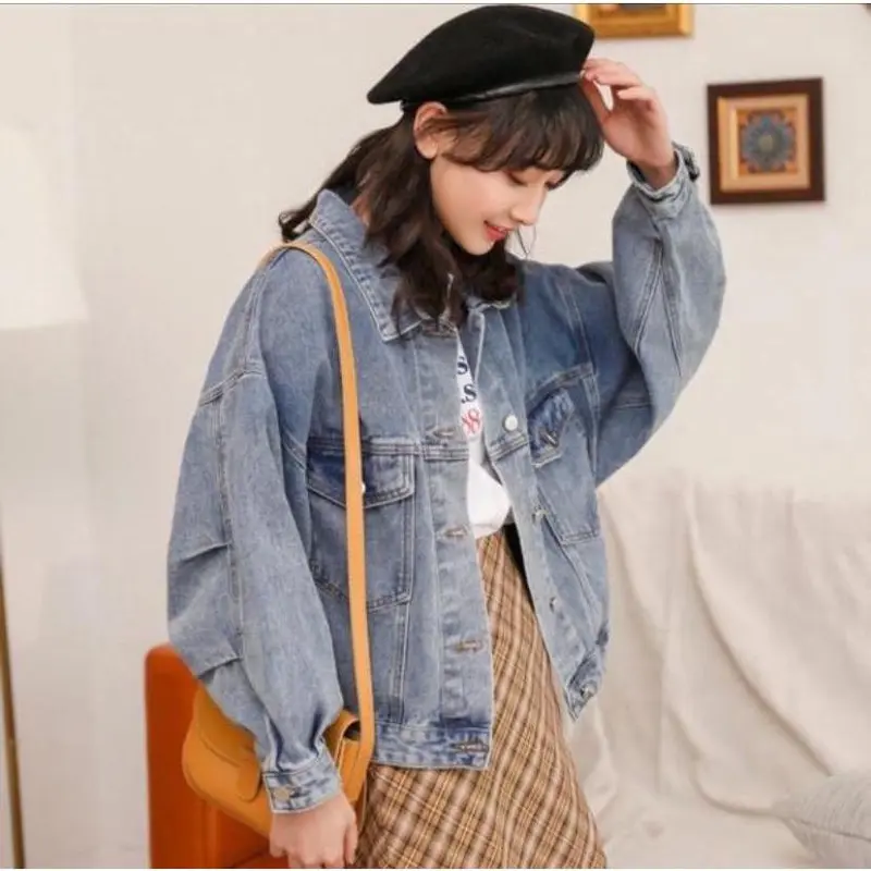 998-JAKET JEANS WANITA/JAKET OVERSIZE/JAKET JUMBO Denim Grey Jaket Tebal 7