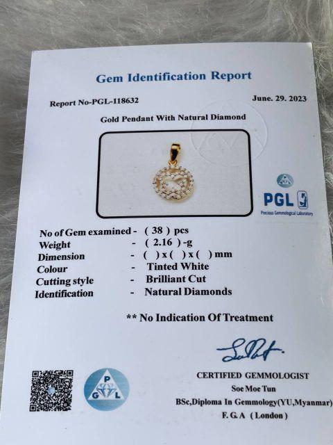 Product Introduction of Gold Pendant with Natural Diamond ( Mogkok Myanmar ) 1