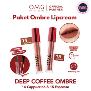 Paket Ombre OMG OH MY GLAM Matte Last Lip Cream (2 pcs) | Coffee Edition | Lipcream