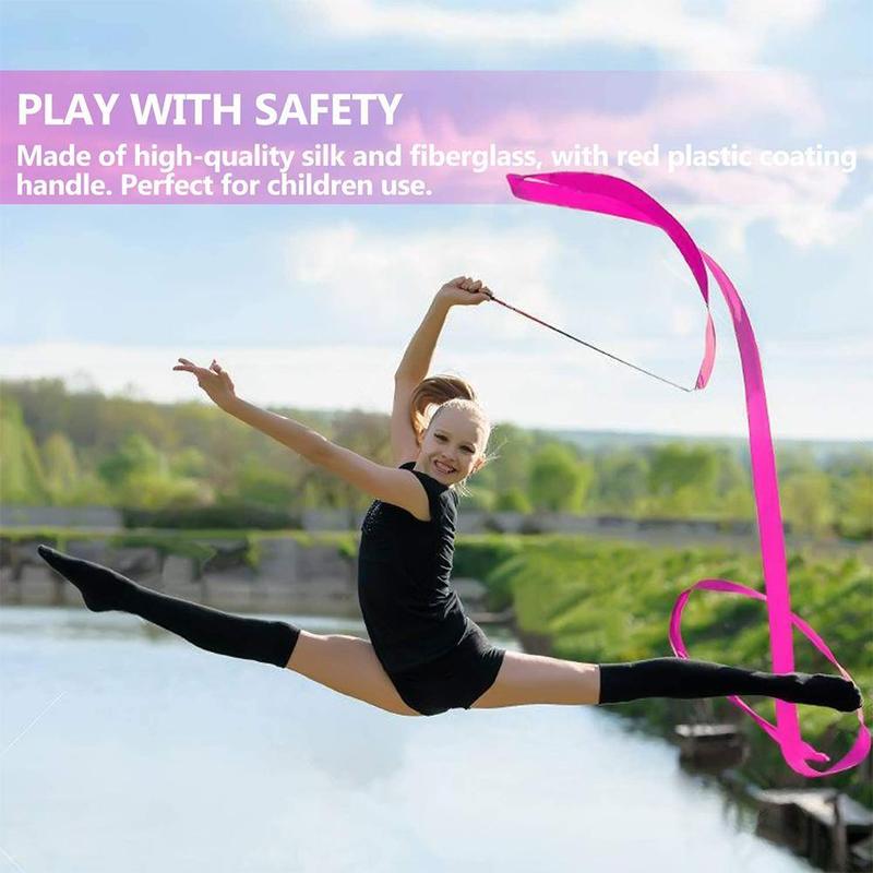 Product Introduction of 2M 4M Colorful Dance Ribbon Gym Rhythmic Art Gymnastic Streamer Gymrama Ribbo Stick Rod X3Z0 28