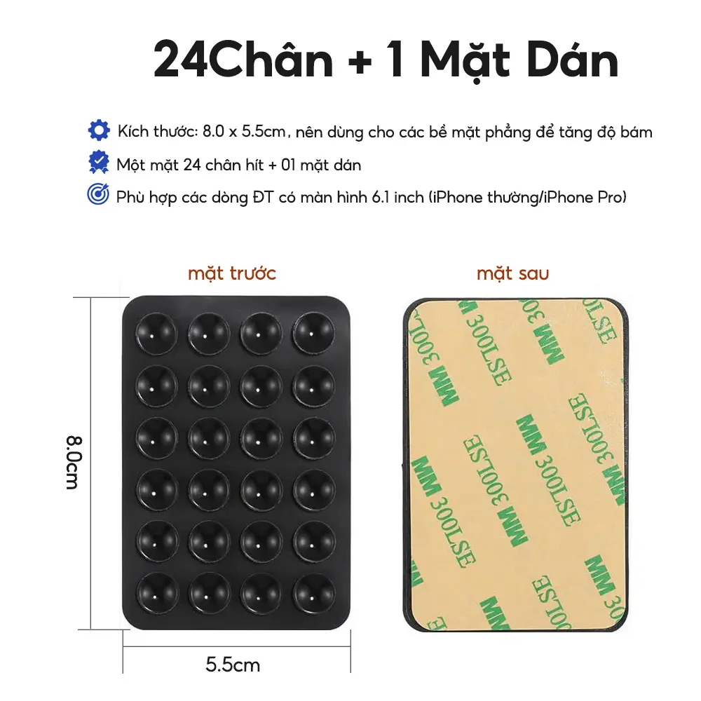 24Chân+Mặt Dán-ĐEN