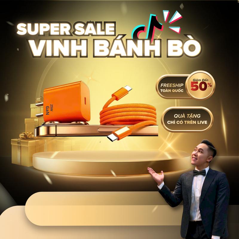  VBB Bộ sạc nhanh PD 25W cho các dòng máy Ip 6-17prm C - C and C-L màu cam vũ trụ siêu hót Bảo hành 12 tháng 