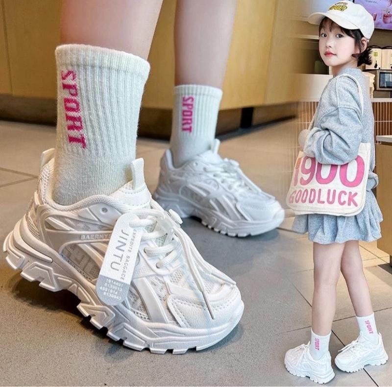 Jintu Shoes Sepatu Sneakers Anak Perempuan Korean Style Terbaru Bahan Sintetis Mesh Premium Warna Putih Hitam Pink Size 26-35 Jintu Shoes Sepatu Sneakers Anak Perempuan Korean Style Terbaru Bahan Sintetis Mesh Premium Warna Putih Hitam Pink Size 26-35