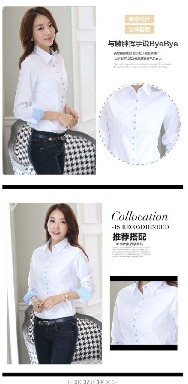Product Introduction of Áo Công Sở Màu Trắng Dài Tay Cho Nữ, Quần Áo Làm Việc Mỏng Mùa Xuân Và Mùa Thu, Trang Phục Trang Trọng, Áo Sơ Mi Nữ Mới Cho Sinh Viên Nữ 7