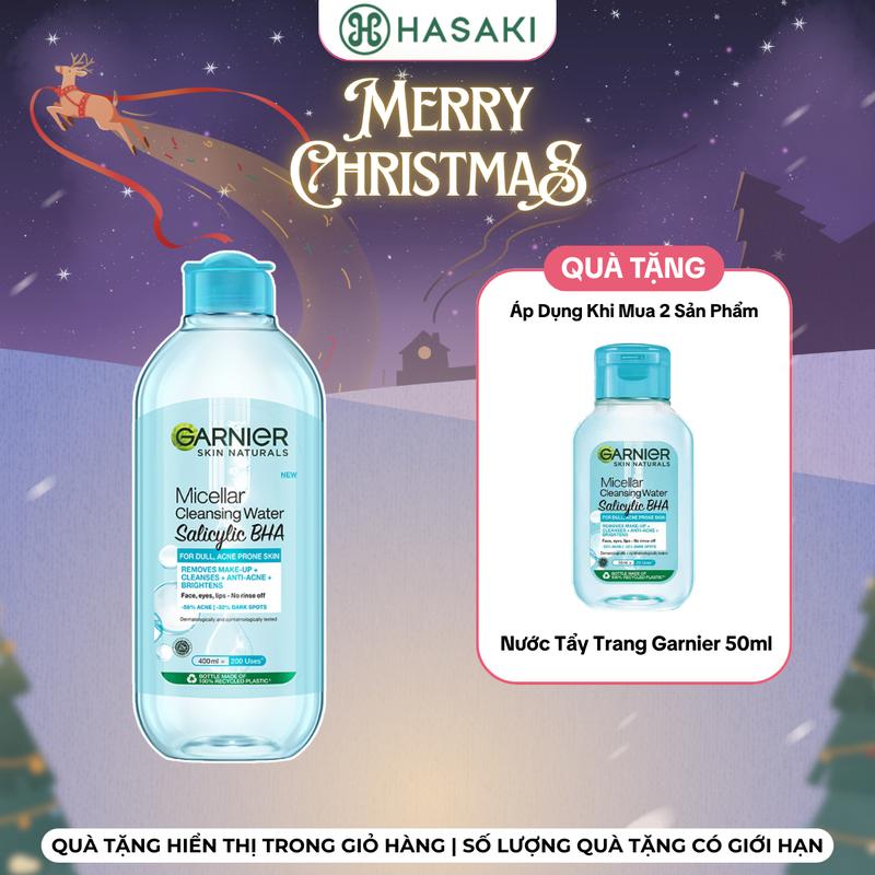 MUA 2 TẶNG 1 Nước Tẩy Trang Garnier Dành Cho Da Dầu Và Mụn 400ml | HASAKI BEAUTY