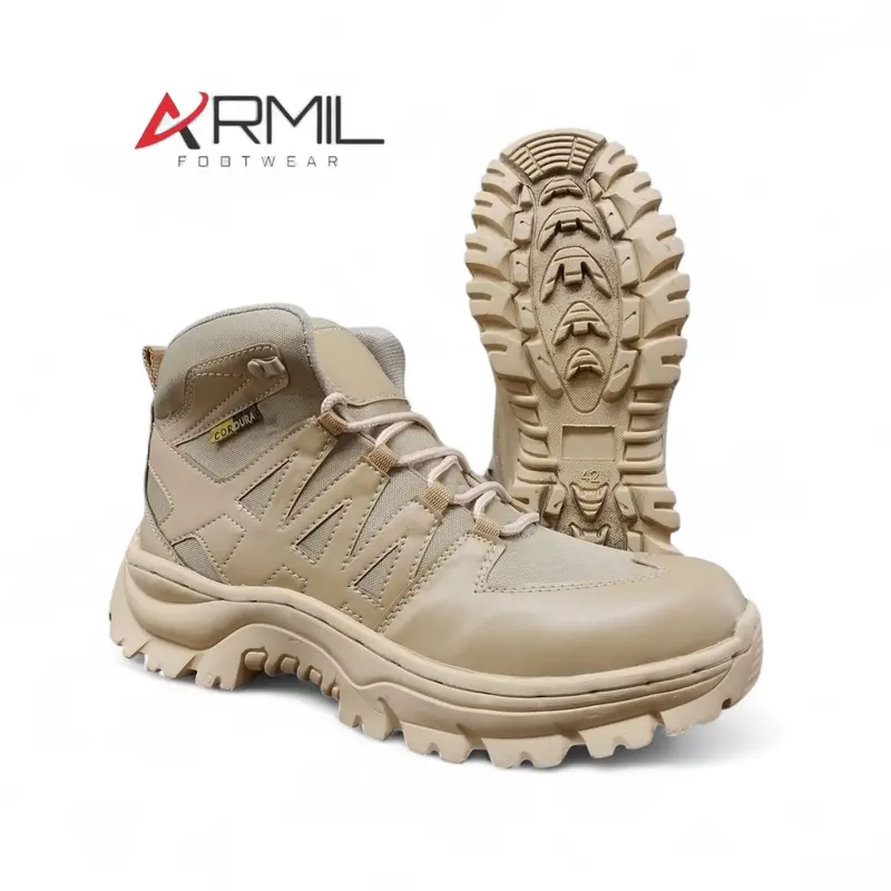 Sepatu Taktis PDL Tactical Boot Pria Anti Slip Hitam Krem Shoes Kerja 4