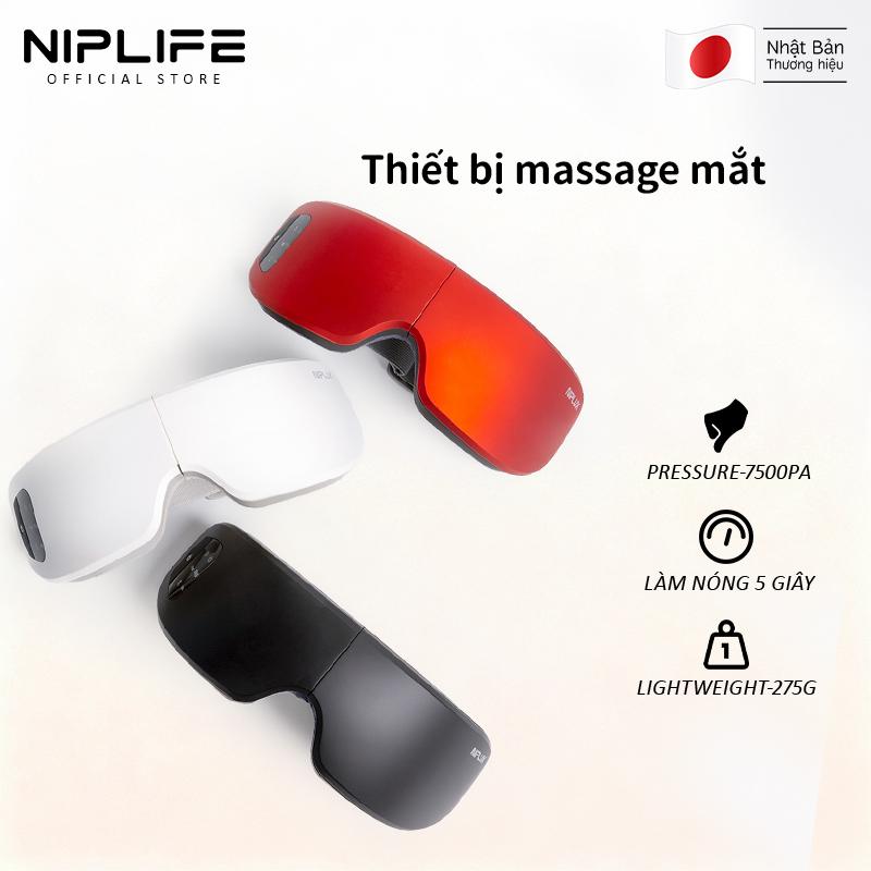 Máy Massage mắt thông minh NIPLIFE của Nhật Bản với túi khí làm nóng mô phỏng massage thủ công có thể kết nối Bluetooth để phát nhạc