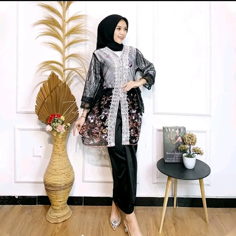 SET MAIZA Setelan Wanita Kekinian baju Kondangan Baju Lamaran Tunangan Wisuda Remaja Deasa Atasan Outer Renda Bawahan rok Lilit 4