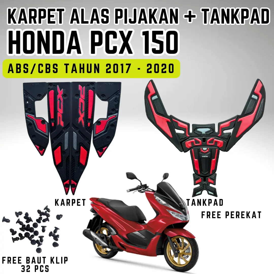 PAKET AKSESORIS MOTOR HONDA PCX 150 ABS CBS KARPET & TANKPAD BAHAN KARET PREMIUM ANTI LICIN