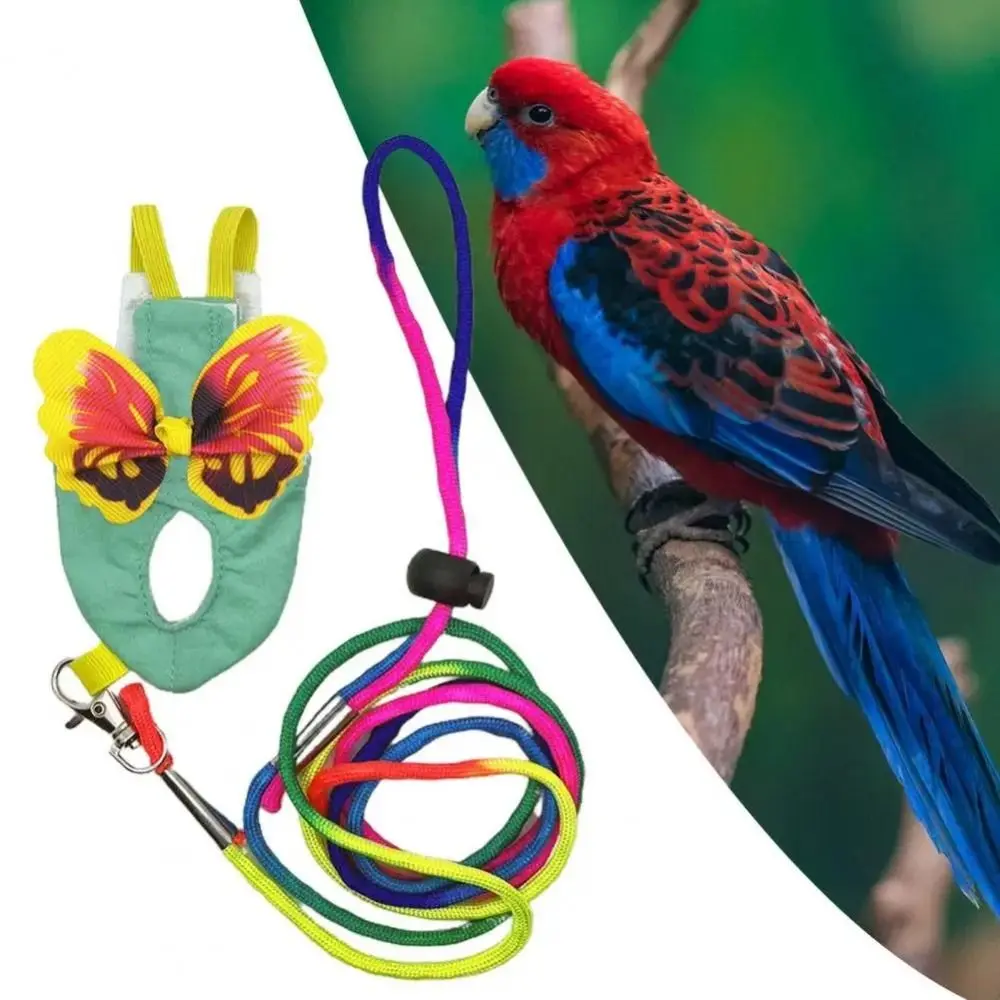 Practical Anti-Bite Bird Flying Vest Anti-escape Breathable Parrot Harness Leash Butterflies Wing Leak-proof Bird Flying Clothes for Parrots Pet Bird