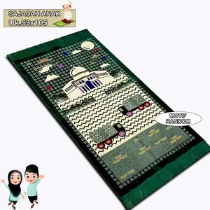 Sajadah Sholat Anak Turki Beludru Ukuran 53x105cm Dengan Warna Bulu Cerah