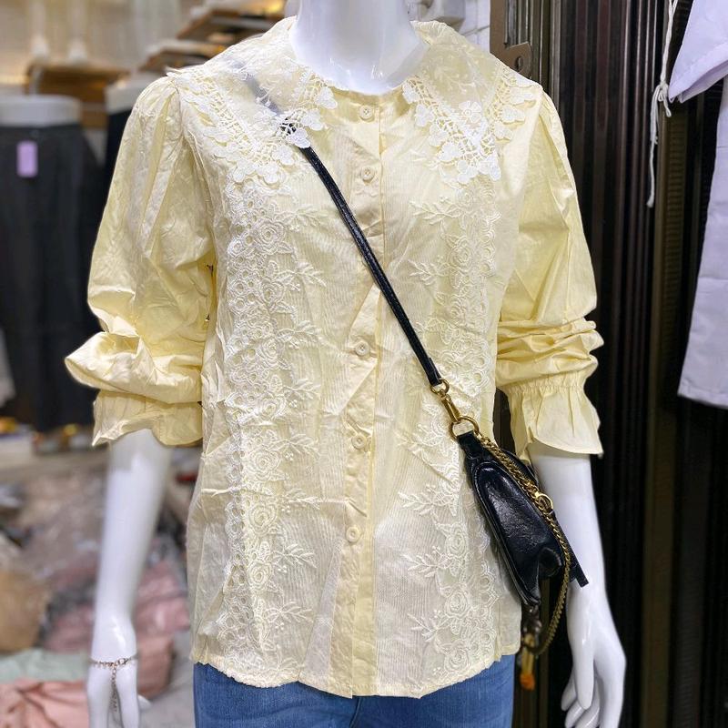 Atasan kemeja wanita katun bordir import Ld115 Pb60 3