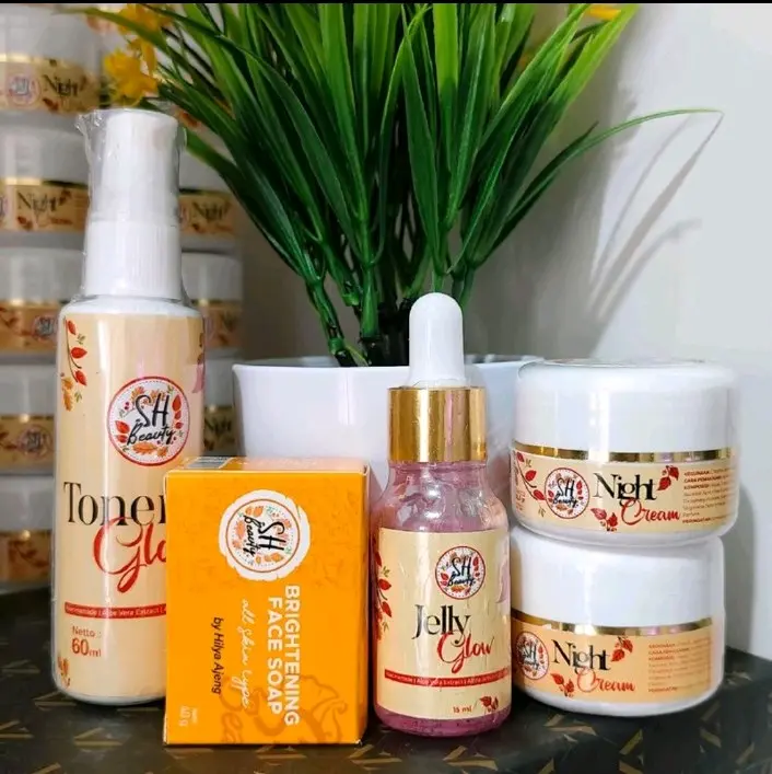 cream glowing bpom doble malam paket lengkap toner